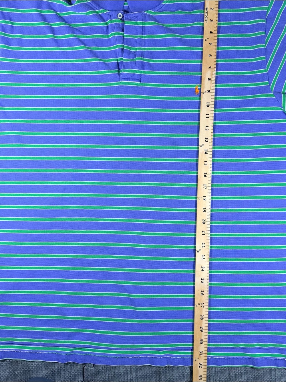 Polo Ralph Lauren Mens 4XLT Tall Purple Green Striped Polo Shirt Big & Tall - Picture 5 of 9